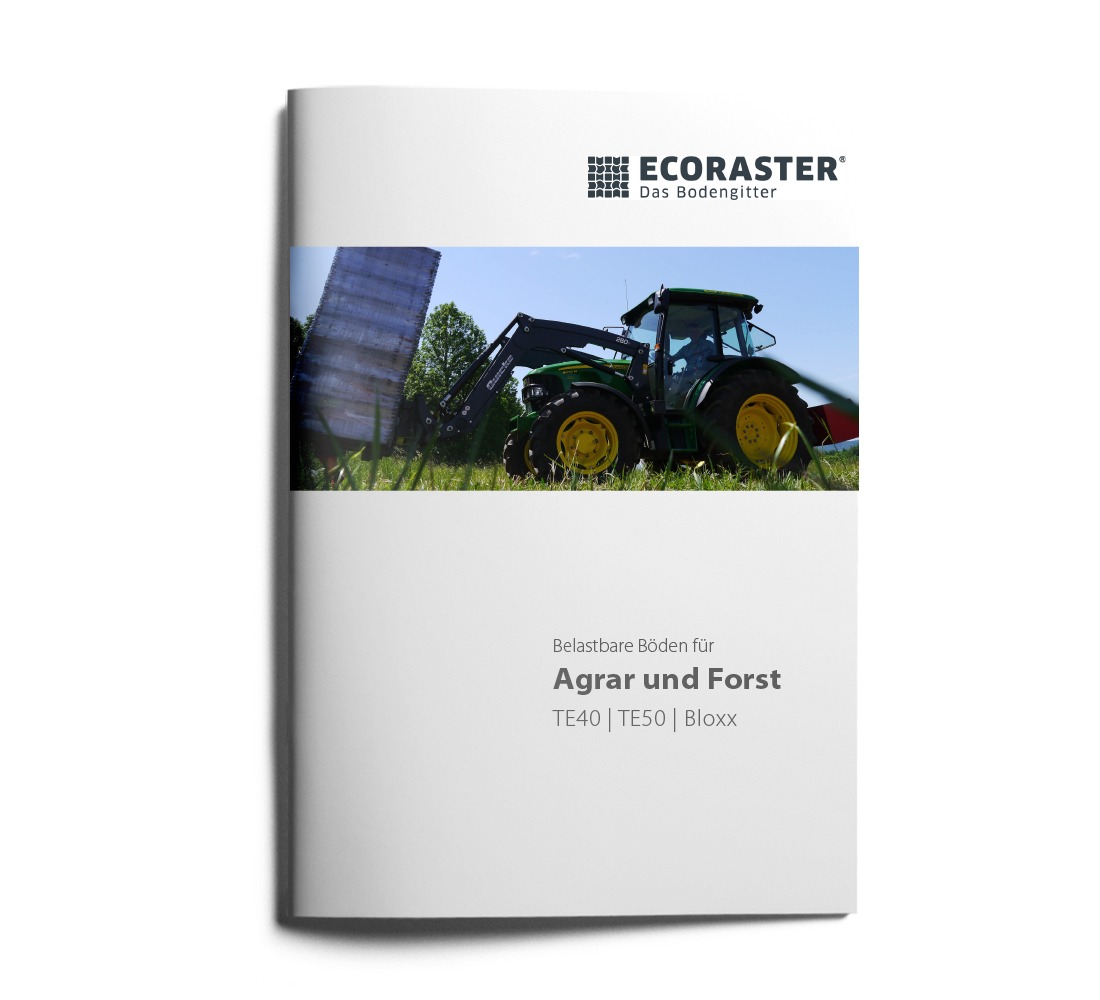 Vorderansicht der ECORASTER Broschüre für Agrar und Forst