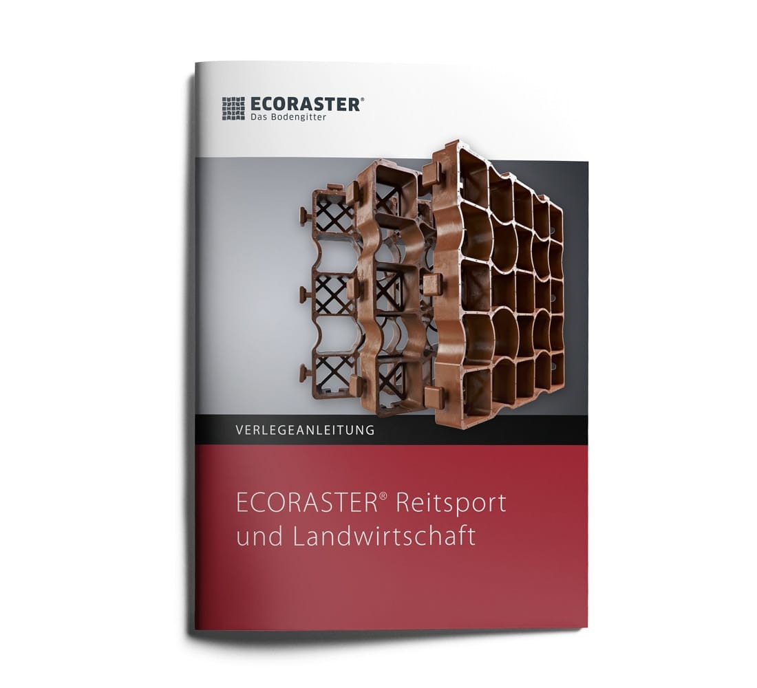 Vorderansicht der ECORASTER Broschüre für Reitsport und Landwirtschaft