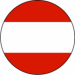 Darstellung der Flagge von Österreich als Kreis