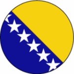 Darstellung der Flagge von Bosnien-Herzegovina als Kreis