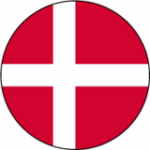 Darstellung der Flagge von Dänemark als Kreis