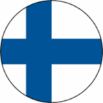Darstellung der Flagge von Finnland als Kreis