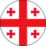 Darstellung der Flagge von Georgien als Kreis