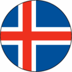 Darstellung der Flagge von Island als Kreis