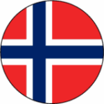 Darstellung der Flagge von Norwegen als Kreis