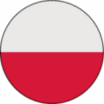 Darstellung der Flagge von Polen als Kreis