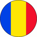 Darstellung der Flagge von Rumänien als Kreis