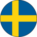 Darstellung der Flagge von Schweden als Kreis