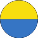 Darstellung der Flagge von Ukraine als Kreis