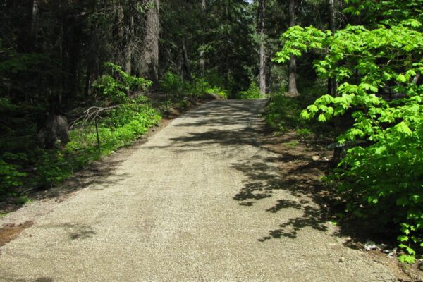 Mit Schotter befestigter ECORASTER Waldweg