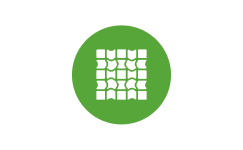 Grünes Icon mit weißem ECORASTER Symbol