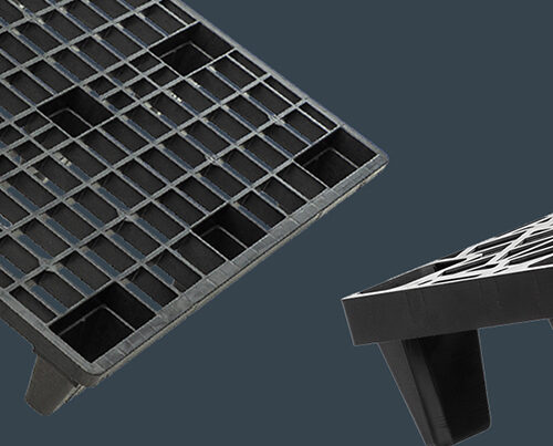 Angeschnittene Paletten auf dunkelgrauem Hintergrund